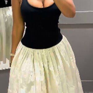 Elegant Black and Cream Dress